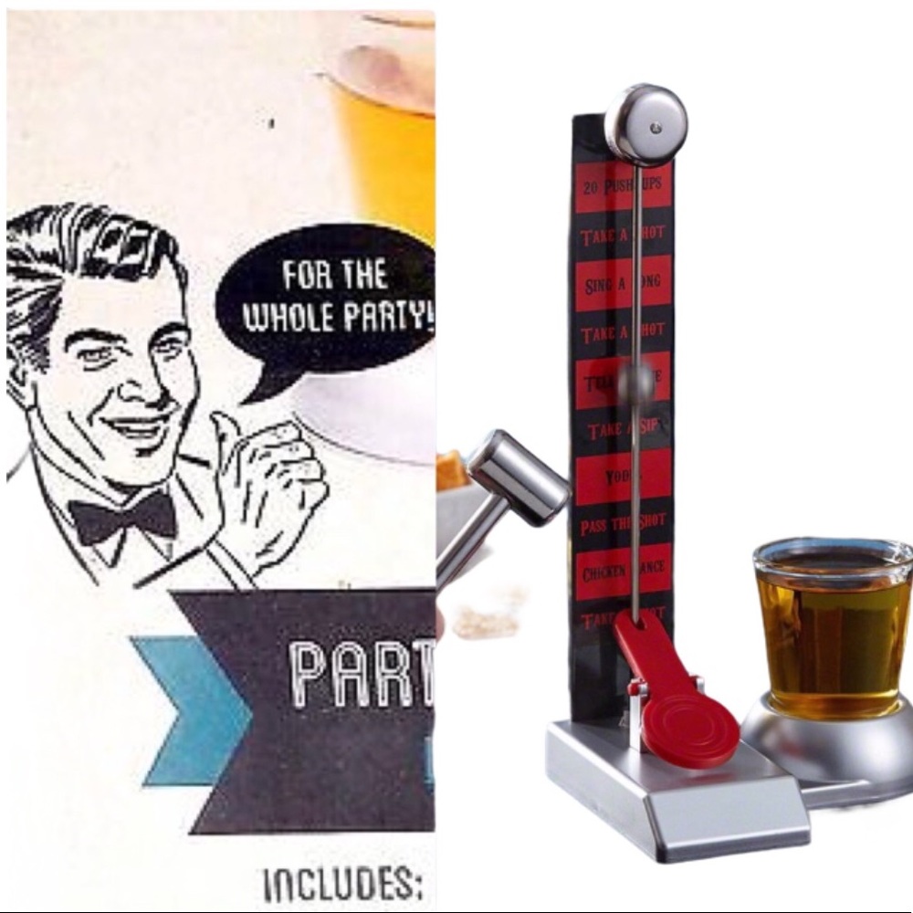 FUNVILLE Hammer Shot Adult Party Strength Test Drinking Game Red One Size